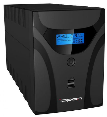 Источник бесперебойного питания Line-interactive Smart Power Pro II 1200 ВА/720 Вт фазы 1/1, Tower, 4хC13, RS232 и USB type B, c АКБ - 1005583 IPPON