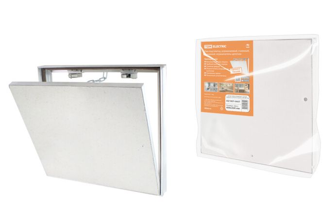 Люк под плитку, алюминиевый, съемный, нажимной, ограничитель-цепочка, 400х300, | SQ1807-0607 TDM