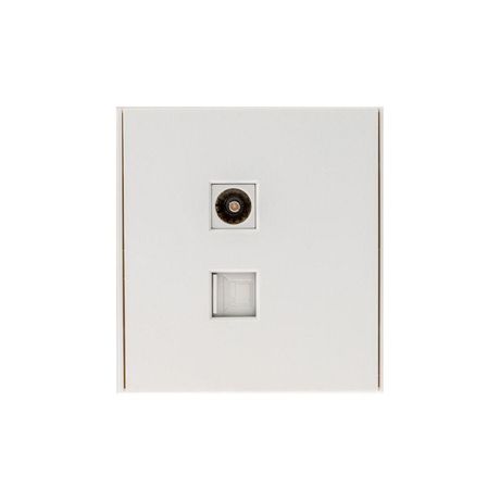 Розетка компьютерная + телевизионная СП STRONG MIELE RJ45 кат6 TV жемчуж. Kranz KR-78-0722-4