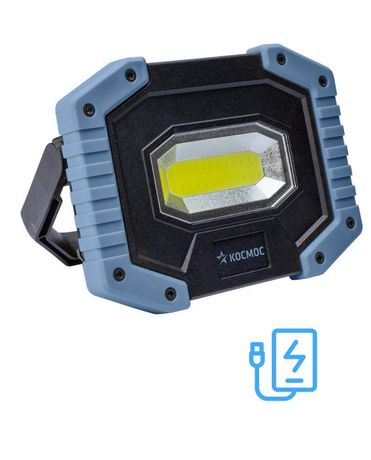Фонарь светильник аккумуляторный рабоч серия 5Вт COB/съемнLi-ion18650 2х1200mAh/Powerbank/USВ, КОСМОС - KOS701Lit