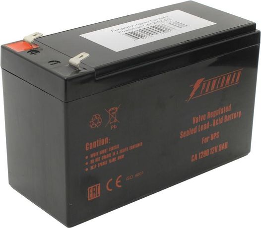 Батарея Battery CA1290 напряжение 12В емкость 9А.ч макс. ток разряда 135А заряда 2.7А свинцово-кислотная типа AGM тип клемм F2 Д/Ш/В 151/65/94 2.51кг POWERMAN 1000425503