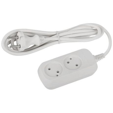 Удлинитель электрический ЭРА UDL-10-215 Greenline 2 розетки без заземления 1,5м ПВС 2x0.75мм2 | Б0065055