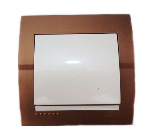 Выключатель 1-кл. СП Deriy 10А корич./жемчуж. LEZARD 702-3230-100