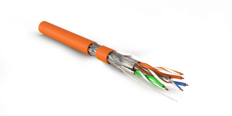 Кабель витая пара экранир. S/FTP кат.7 4 пары 23 AWG 600МГц ОЖ solid LSZH (нг(А)-HF) оранж. SFTP4-C7-S23-IN-LSZH-OR-500 (уп.500м) Hyperline 445163