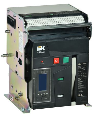 Выключатель автоматический воздушный ARMAT стационарного исполнения 3P типоразмер B 85кА 2000А расцепитель TY с комплектом аксессуаров 220В: мотор привод катушка включения отключения - AR-ACB-3FB-085-2000A-TYCF IEK