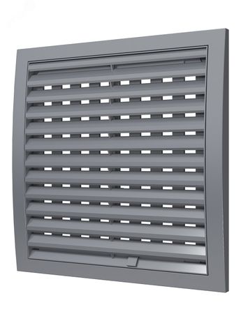 Решетка вентиляционная наружная регулируемая, из ASA пластика 250х250, цвет Серый - 2525РРПН сер ЭРА 16960