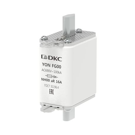 Предохранитель YON ножевого типа FG00 16А 690V характеристика aR | 1FG00-0016-690V-AR DKC ДКС