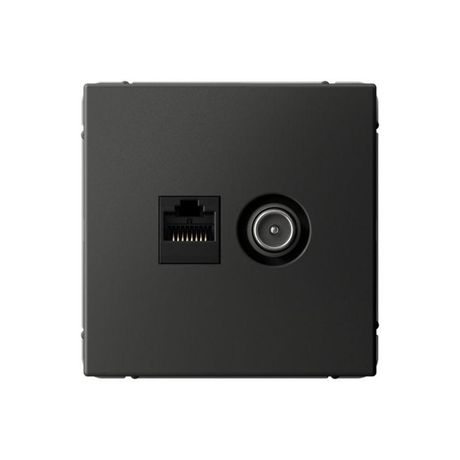 Розетка компьютерная + телевизионная 2-м ArtGallery RJ45 TV кат.5E базальт SE GAL001489 APC