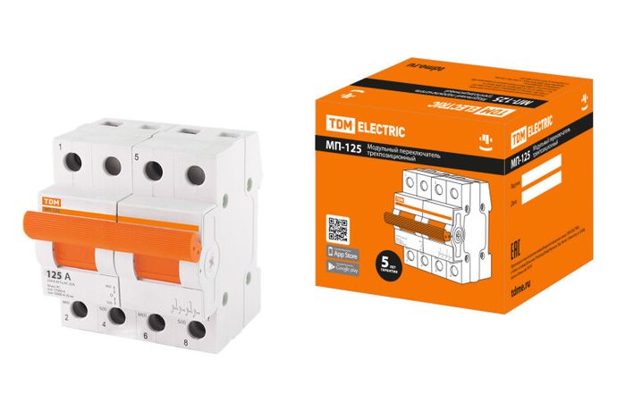 Переключатель модульный трехпозиционный МП-125 2P 125А | SQ0224-0045 TDM