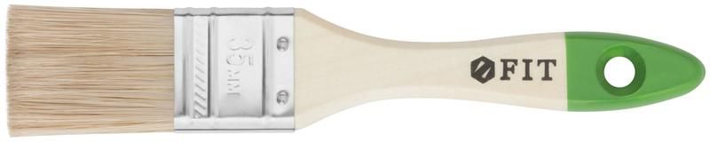 Кисть флейцевая ''Микс'', смешанная натуральная и искусственная щетина, деревянная ручка 1.5'' (35 мм) - 01194 РОС