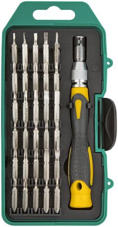 Отвертка с битами для точных работ, 30 CrV бит, в пластиковом футляре - 56189 РОС