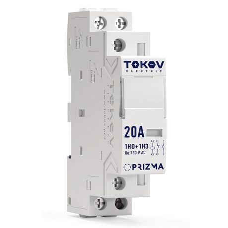 Контактор модульный 18мм 20А 230В АС 1НО 1НЗ PRIZMA TOKOV ELECTRIC TKE-PZ-MC-1-20-230-11 TOKOV ELECTRIC арт. TKE-PZ-MC-1-20-230-11