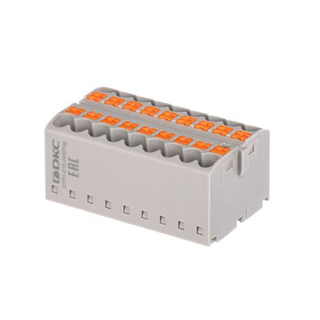 Блок распределительный зажим push-in 18 точек подключения 25кв.мм сер. DKC DTP1-018-04SPUG ДКС