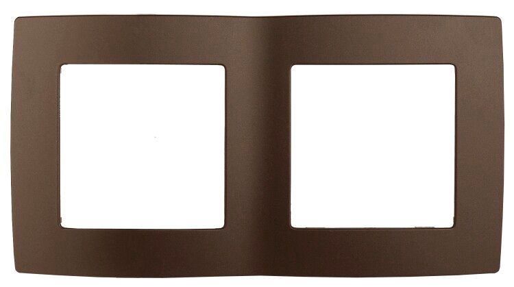 Рамка для розеток и выключателей 2 поста бронза пластик ЭРА 12 12-5002-13 - Б0019371