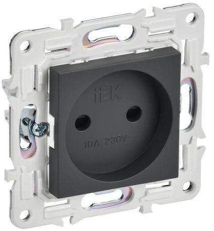 Розетка SKANDY 10А без заземл. защ. шторки SK-R01T титан IEK SK-R13-10-K48