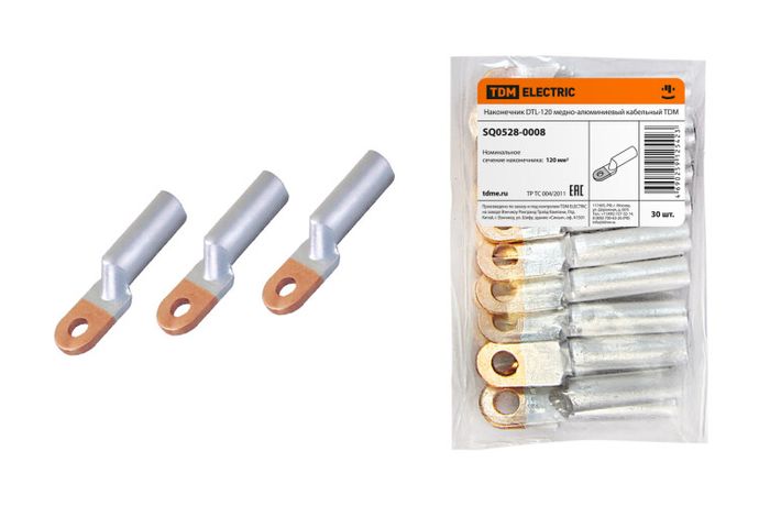 Наконечник DTL-120 медно-алюминиевый кабельный | SQ0528-0008 TDM