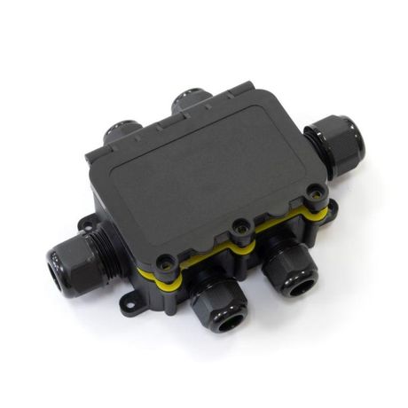 Распределительная коробка с откидной крышкой 6-вводная IP68 ПА66 40А 450В d3,5-12 мм 131х95х37 | PR08.13155 Промрукав Строитель