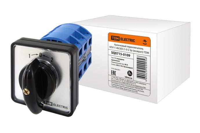 Кулачковый переключатель КПУ11-40/203 (1-0-2 3р (возврат)) | SQ0715-0109 TDM