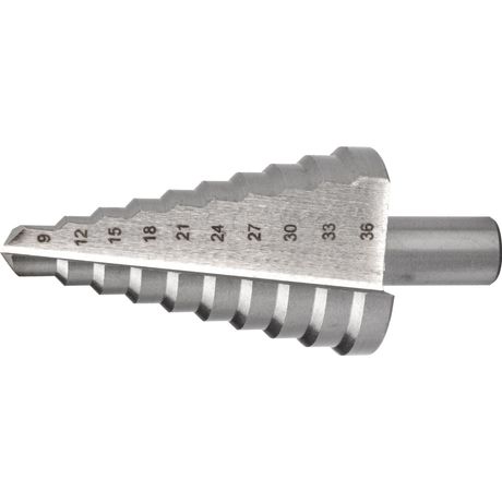 Сверло ступенчатое HSS (Р6М5) по металлу, 9 ступеней, 9-36 мм - 36399 РОС