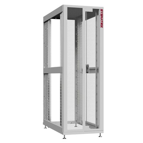 Шкаф серверный 42U 600х1070 передняя дверь: двустворчатая перфорированная IP20. задняя без. боковые панели: цвет: серый RAL7035 - NS 6142.7400 SYSMATRIX