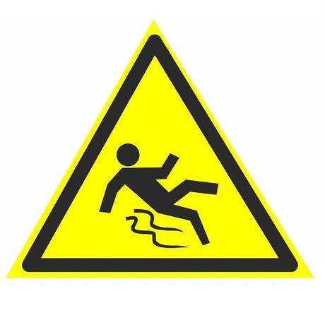 Знак W 28 "Осторожно. Скользко" 200х200х200 мм, пластик ГОСТ Р 12.4.026-2001 | pn-w-28 EKF