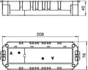 Модульная рамка Modul45 (с кожухом) MT4 45/2-2 208x76x40 мм (полиамид,черный) | 7429139 OBO Bettermann