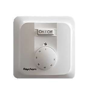 Термостат RAYCHEM R-TE для теплого пола (макс. 16А,230В) IP21, механич. регулирование по температуре и воздуха (цвет БЕЛЫЙ). В комплекте с датчиком температуры типа NTC 10кОм - 1244-006482