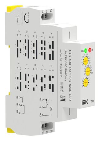 Реле времени многофункц. TM 1, 230В, 1 конт., 8А IEK (ИЭК) арт. CTR-430-TM-1-10D-A230-C00