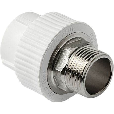 Муфта комбинированная 40 х 1 1/4' НР под ключ полипропиленовая PPR белый - PA23520P PRO AQUA