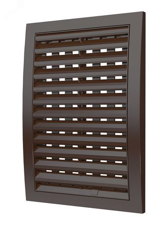Решетка вентиляционная наружная регулируемая, из ASA пластика 180х250, цвет Коричневый - 1825РРПН кор ЭРА 18843
