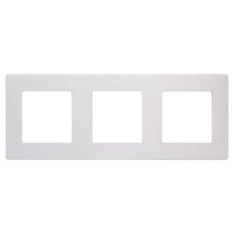 Рамка для розеток и выключателей Серия 12 12-5103-01М на 3 поста, Сатин, белый матовый | Б0065748 ЭРА