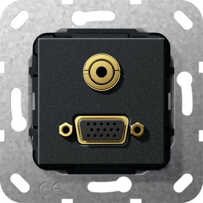 Мех-м с накладкой VGA с/у пластик черный IP20 Gira System 55 | 565810