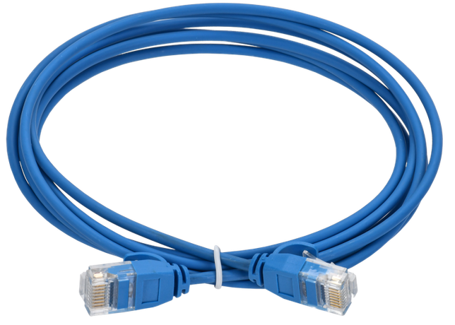 Коммутационный шнур кат.5E UTP LSZH 1м slim язычок син | PC03-C5EUL-1M-SL-WT ITK IEK