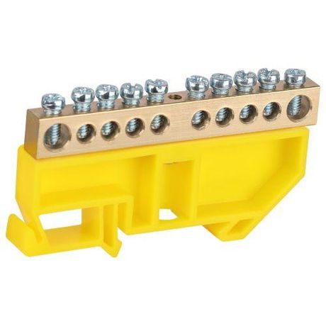 Шина NO-224-95 PE земля на DIN-изоляторе ШНИ-8х12-10-Д-желтый | Б0062912 ЭРА