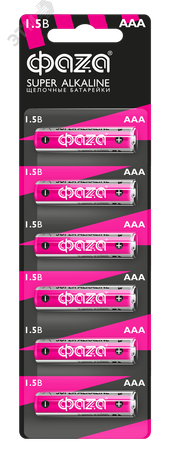 Элемент питания LR03 (AAA) ФАZА Super Alkaline блистер, 6 шт. - 4895205002012 Jazzway