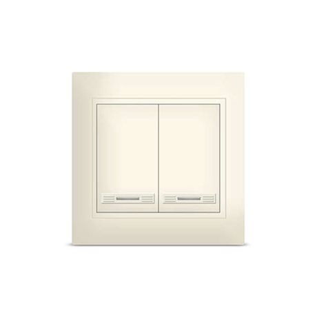 Выключатель Севиль 2 клавиши с подсветкой слоновая кость (ivory) - Б-С0123 Союз