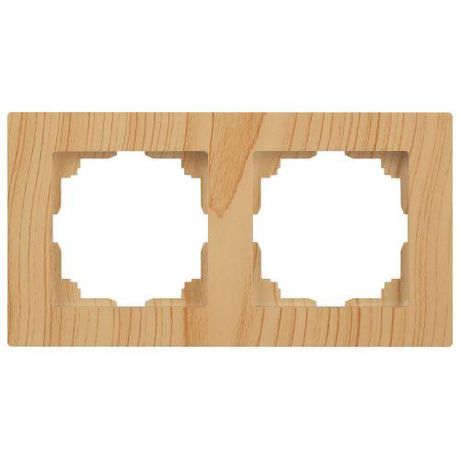 Рамка для розеток и выключателей Intro Accent 6-502-11 на 2 поста, СУ, сосна | Б0063729 ЭРА