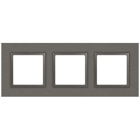Рамка для розеток и выключателей Elegance 14-5203-16 на 3 поста, металл, титан | Б0065844 ЭРА