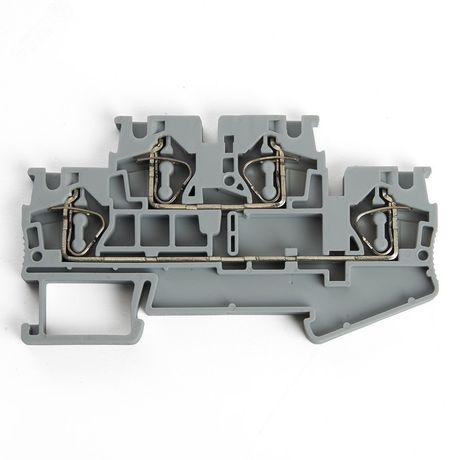 Зажим пружинный, 4-проводной проходной 2 уровня ЗНИ - 2,5 (JXB ST 2,5), серый STEKKER LD555-1-25 FERON 39967