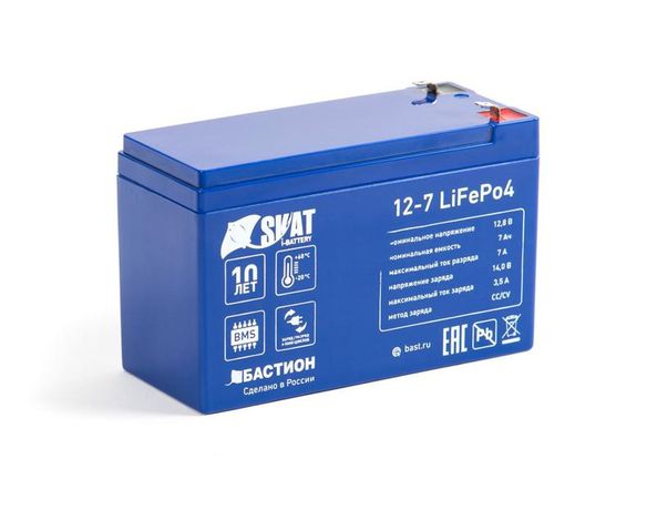 Аккумулятор 12В 7А.ч Li-Ion Skat i-Battery 12-7 LiFePo4 Бастион 645