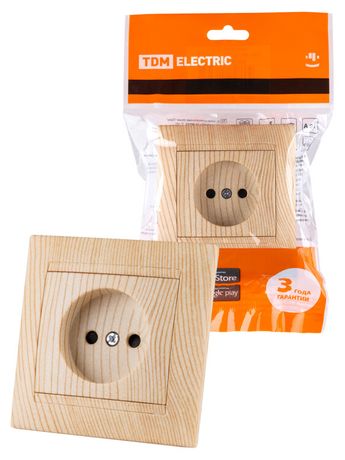 Розетка 2П 10А 250В с защ. шт. сосна "Лама" | SQ1815-0310 TDM