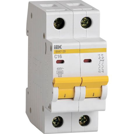 Автоматический выключатель 2-полюсной IEK 16 А 400 В MVA20-2-016-C MVA20-2-016-C-C