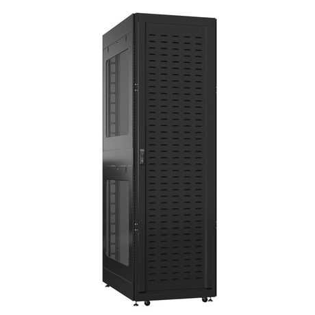 Шкаф серверный 42U 800х1000 передняя дверь: протект IP41. задняя без. боковые панели: перфорированные. цвет: черный RAL9005 - EX 8042.9602 SYSMATRIX