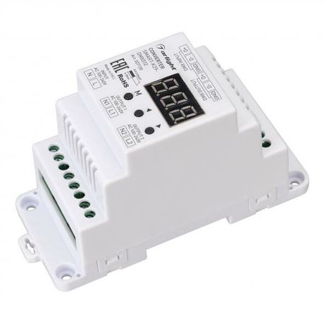 Конвертер SMART-K29-DMX512 (230V, 2x1.2A, TRIAC, DIN) (Arlight, Пластик) | 027130 Arlight