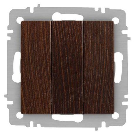 Выключатель трехклавишный, в рамку (скрытого монтажа) алюминий 10А 250В винтовые зажимы Intro Accent 6-106-10 - Б0063550 ЭРА