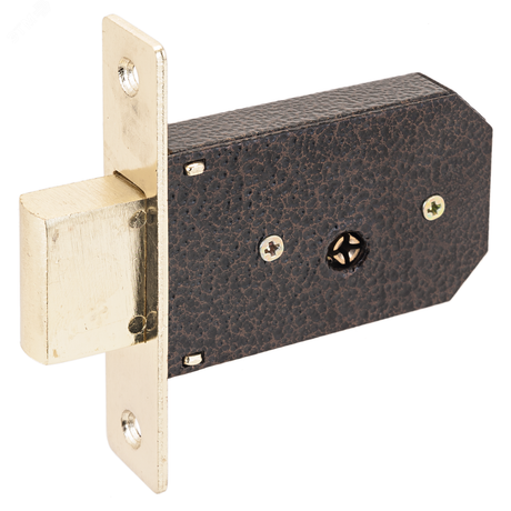 Замок врезной цилиндровый без ручек под крестообразный ключ для деревянных дверей, АЛЛЮР 90 латунь - 1238 ПТК