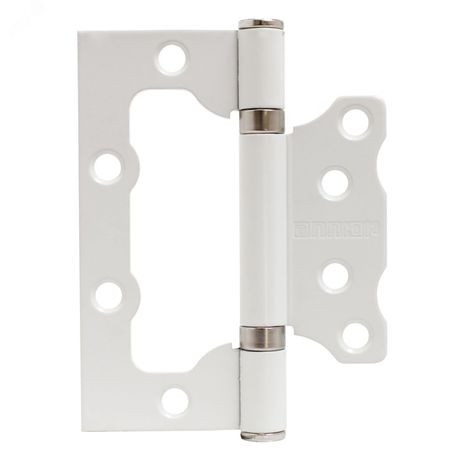 Петля накладная АЛЛЮР 100х75 2BB W КОРОБКА 2,5мм матовый белый без врезки - 14531 ПТК
