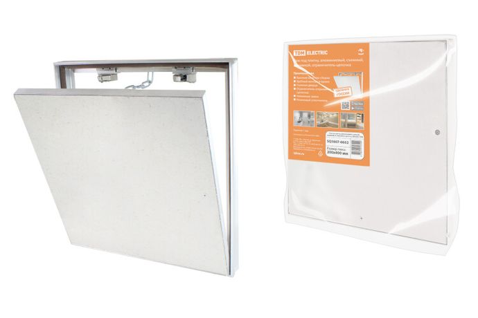 Люк под плитку, алюминиевый, съемный, нажимной, ограничитель-цепочка, 200х400, | SQ1807-0602 TDM