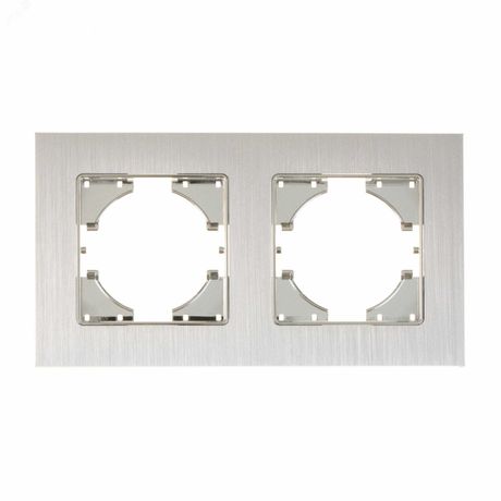 Рамка Ugra 2-местная алюминий, серебро - С1120-034 GUSI