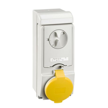 НАСТЕННАЯ РОЗЕТКА UNIKA С ДЕРЖ ПРЕДОХР 32A 2P-E 100-130 IP44 | 83139 Schneider Electric